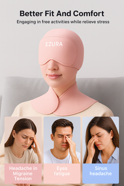 Ezura Migraine Relief Cap — Hot & Cold Therapy with Light-Blocking Comfort