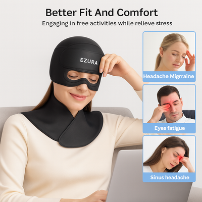 Ezura Migraine Relief Cap — Hot & Cold Therapy with Light-Blocking Comfort